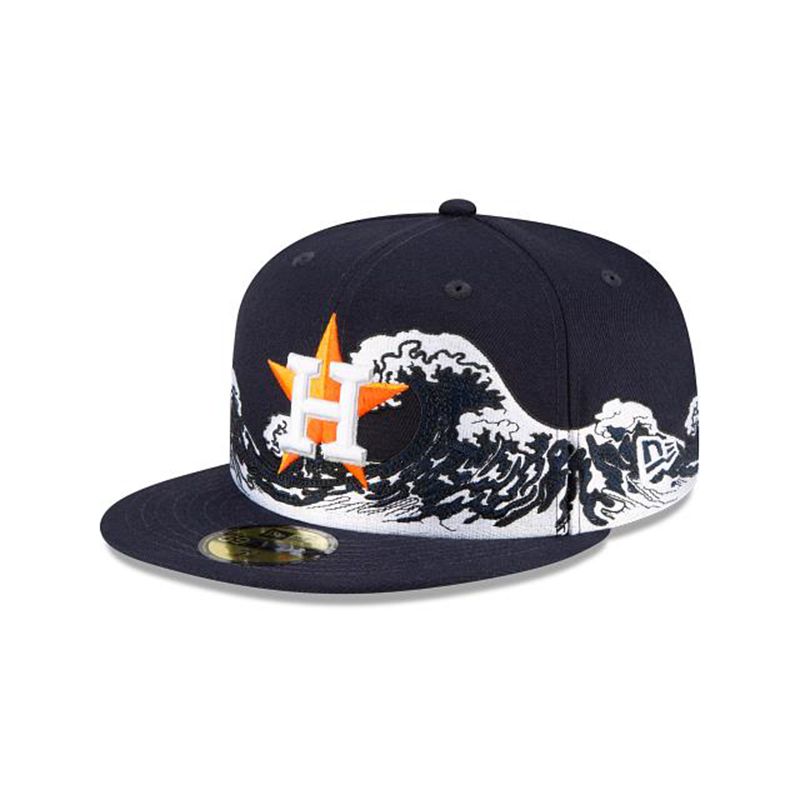 MLB Houston Astros Wave 59Fifty Fitted (SVE6732) - Blue New Era Caps